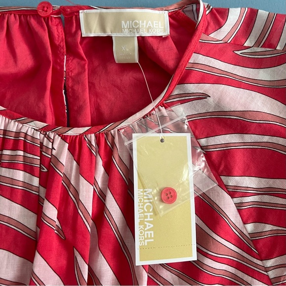 NWT Michael Kors Zebra Print Cotton Lawn Cutout Pink Long Sleeve Mini Dress - Picture 9 of 11